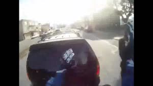 Woman Hits A Motorcycle From Behind