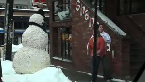 Freaky The Snowman Frightenes People