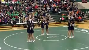 Cheerleader Backflip Goes Wrong