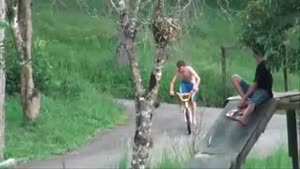 Bike Ramp in to Lake Goes Wrong