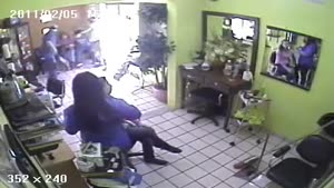 Armed Robbery At Hair Salon (CCTV)