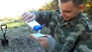 Russian Guy Eating The Weirdest Sandwich Ever