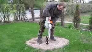 Opening A Beer Bottle With A Chain Saw