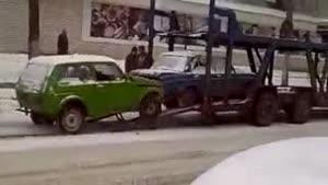 Loading A Car In Russia