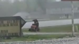 Mowing Your Lawn In A Hail Storm