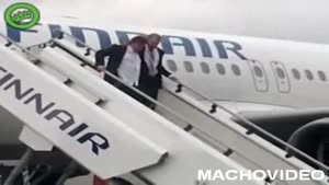 Drunk Falls Down Airplane