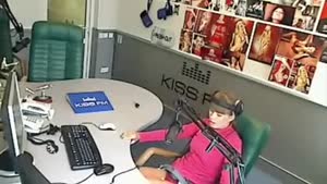 Radio Chick Falls Off Chair