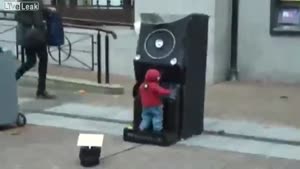 Baby DJ Performs On The Street