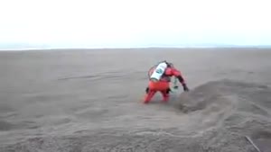 Lake Covered In Volcanic Ashes