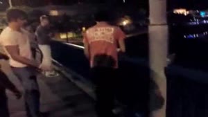 Planking Kid Gets Pushed From The Bridge