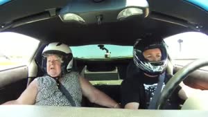 Scared Woman In A Racing Car