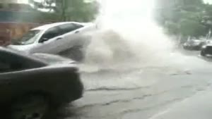 Exploding Sewer Lifts Car