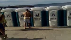 Dude Has Little Problem With The Toilets
