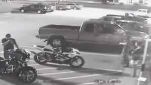 Harley Burnout Fail In Front Of The Club