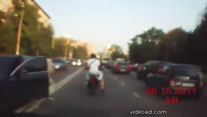 Guy Gets Knocked Off Scooter