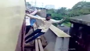 Indian train surfing