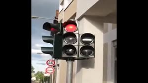 Cool Traffic Light In Frankfurt