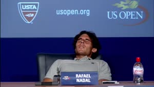 Rafael Nadal Cramps Up During Press Conference