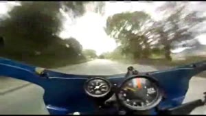 Biker Rides Through Fireball At Manx Grand Prix 