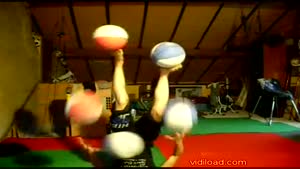 Girl Juggling With Basketballs