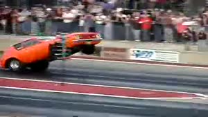 Drag Race Car Does A Wheelie