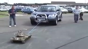 Mini Tank Pulls SUV