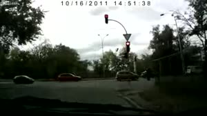 Confused Driver Running A Red Light