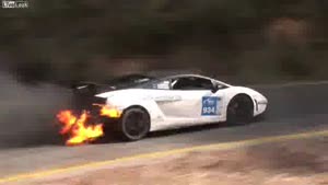 Lamborghini Gallardo Wins Race While On Fire