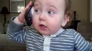 Baby Imitates Phone Conversation