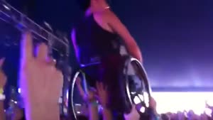 Disabled Man Goes Crowd Surfing