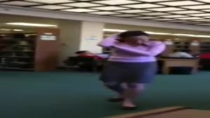 Female Student Freaks Out In The Library
