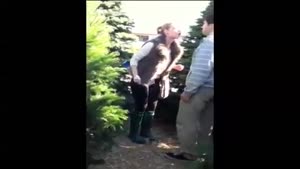 Dude Throws His Girlfriend In A Christmas Tree