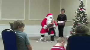Santa Drops Kid Face First