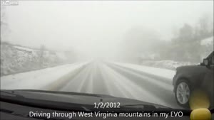 Accident On Icy Highway In USA