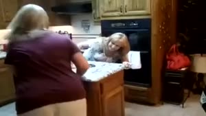 Fat Mother And Daughter Play Tag