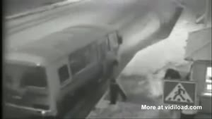 Bus Rams Pole