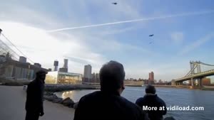 Flying People Above NYC