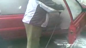 Grandpa Washing His Car