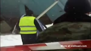 Rally Driver Destroys Huge Traffic Sign