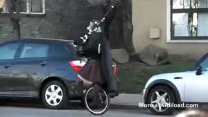 Darth Vader Takes The Unicycle