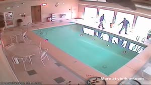 Boss Slips And Falls In The Pool