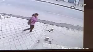 Chinese Girl Falls Through The Sidewalk