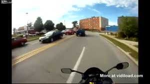Speeding Motorcyclist Almost Hits Elderly Couple