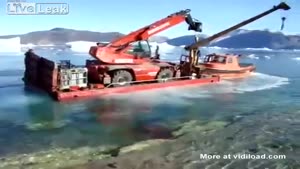 Transporting A Crane Over The Lake