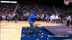 Fat Guy Half Time Dunk Goes Wrong