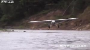 Skilled Pilot Does Water Landing With Regular Plane