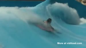 Fat Chick Faceplants In Water Ride
