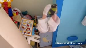 Kid Is Stuck In Laundry Basket