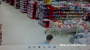 Dumbass Tries To Impress Girl At The Supermarket