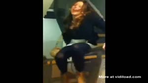 Girl Slides Off Banister And Dissapears